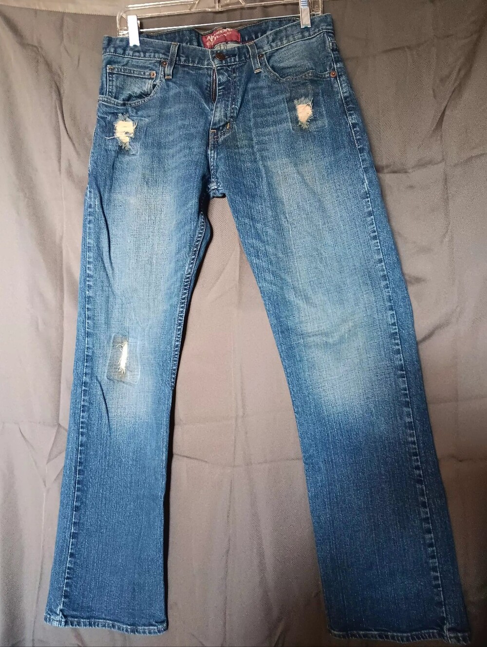 Arizona Jean Company Medium Blue Bootcut Jeans with Distressed Details